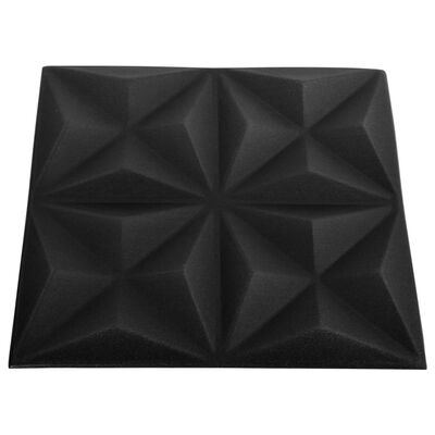 vidaXL 3D nástěnné panely 24 ks 50 x 50 cm origami černé 6 m²