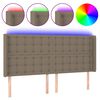 vidaXL Čelo postele s LED taupe 183x16x118/128 cm textil