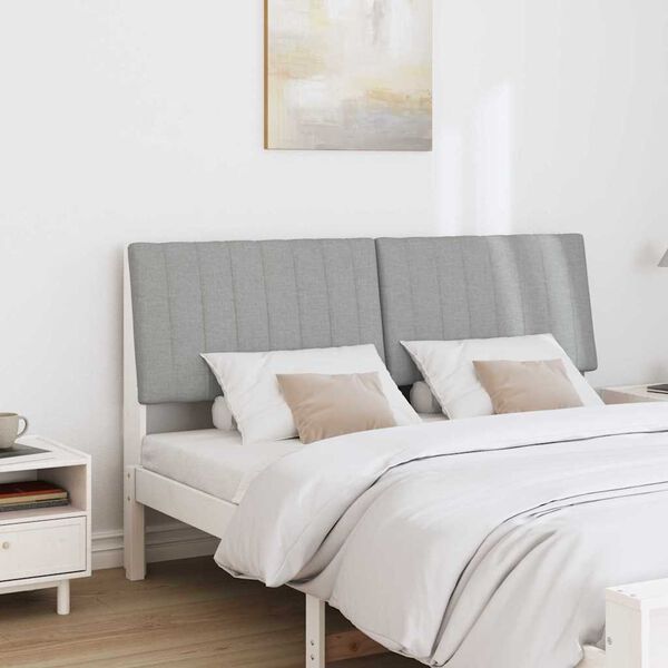 vidaXL Čalouněn&eacute; čelo postele Světle &scaron;ed&aacute; 150 cm Masivn&iacute; borov&eacute; dřevo