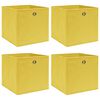 vidaXL &Uacute;ložn&eacute; boxy 4 ks žlut&eacute; 32 x 32 x 32 cm textil