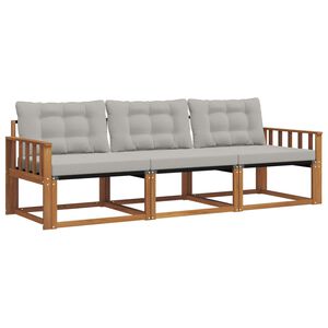 vidaXL Venkovn&iacute; pohovkov&aacute; souprava 3 pcs Př&iacute;rodn&iacute; a světle &scaron;ed&aacute;