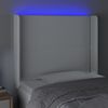 vidaXL Čelo postele s LED b&iacute;l&eacute; 93 x 16 x 118/128 cm uměl&aacute; kůže