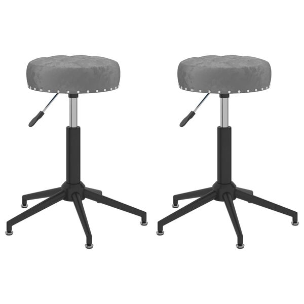 vidaXL Otočn&eacute; j&iacute;deln&iacute; židle 2 ks tmavě &scaron;ed&eacute; samet