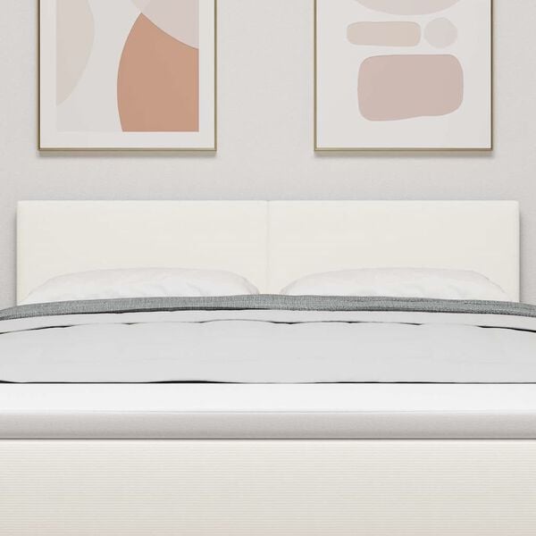 vidaXL LED hlavov&aacute; deska s čelo Kr&eacute;mov&aacute; 160 cm Polyester