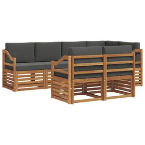 vidaXL Rohov&aacute; sofa sada s pol&scaron;t&aacute;řem 7 pcs Přirozen&aacute; a Anthracitov&aacute;