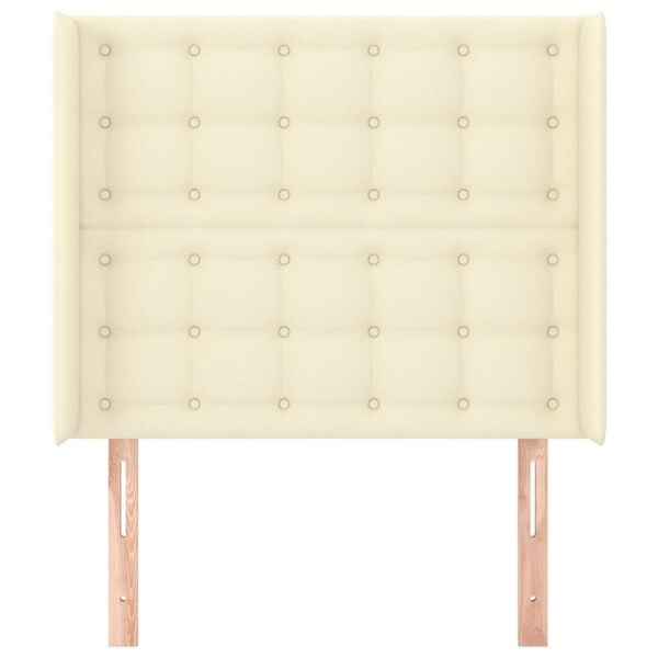 vidaXL Čelo postele typu u&scaron;&aacute;k kr&eacute;mov&eacute; 83x16x118/128 cm uměl&aacute; kůže