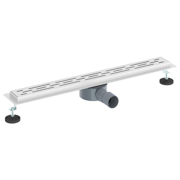 vidaXL Sprchov&yacute; odtok s skleněn&yacute;m v&iacute;kem a 360&deg; sifonem Stř&iacute;brn&aacute; 70 cm