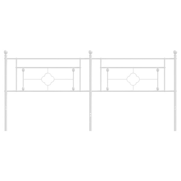 vidaXL Kovov&eacute; n&aacute;hradn&iacute; čelo postele b&iacute;l&eacute; 193 cm