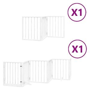 vidaXL Z&aacute;brana pro psy s dv&iacute;řky skl&aacute;dac&iacute; 9 panelů b&iacute;l&aacute; 450 cm topol