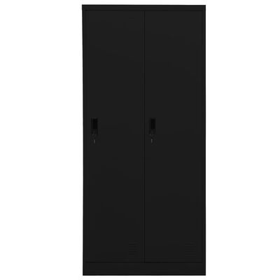 vidaXL Šatní skříň černá 80 x 50 x 180 cm ocel