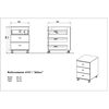 426458 Germania Rolling Filing Cabinet "Altino" 40x48,9x56,9 cm Basalto Dark and White