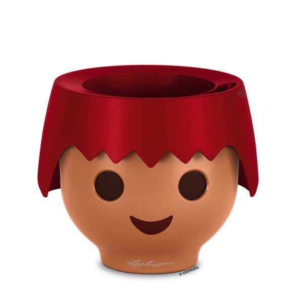 LECHUZA Stoln&iacute; květin&aacute;č OJO ALL-IN-ONE ohnivě červen&yacute;