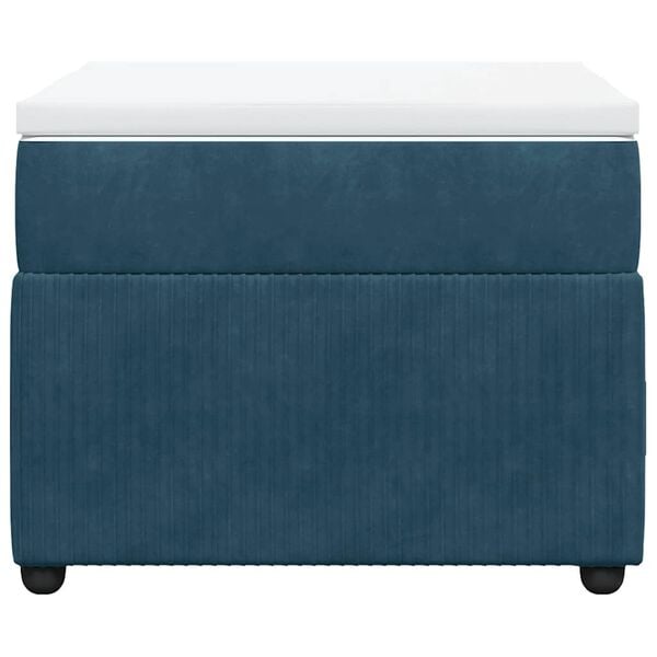 vidaXL Box spring postel s matrac&iacute; tmavě modr&aacute; 100x200 cm samet