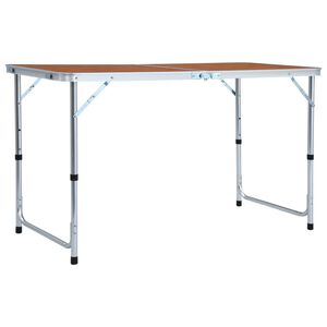 vidaXL Skl&aacute;dac&iacute; kempingov&yacute; stůl hlin&iacute;k 120 x 60 cm