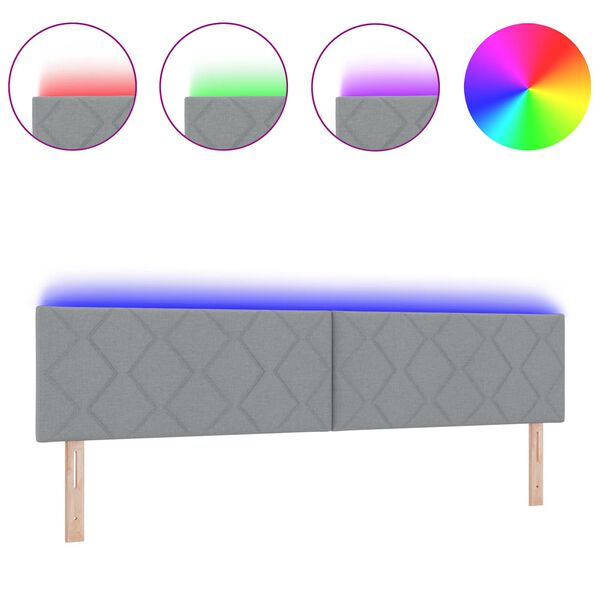 vidaXL Čelo postele Světle &scaron;ed&aacute; 200 cm textil