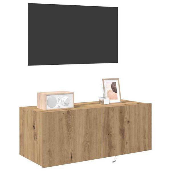 vidaXL TV wall cabinet Artisanový dub 80 x 35 x 31 cm kompozitní dřevo