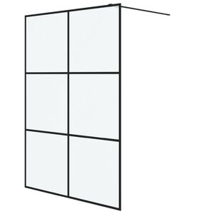 vidaXL Sprchov&aacute; z&aacute;stěna walk-in čern&aacute; 140 x 195 cm ml&eacute;čn&eacute; ESG sklo