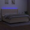 vidaXL Box spring postel s matrac&iacute; a LED kr&eacute;mov&aacute; 200x200 cm textil