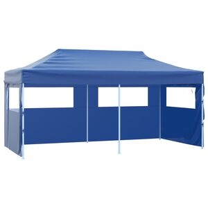 vidaXL Profesion&aacute;ln&iacute; skl&aacute;dac&iacute; party stan 4 bočnice 3 x 6 m ocel modr&yacute;