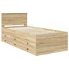 vidaXL Daybed s čelo Sonoma dub a čern&aacute; 100 x 200 cm kompozitn&iacute; dřevo