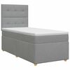 vidaXL Postel boxspring s matrac&iacute; s čelo Světle &scaron;ed&aacute; jednoduch&yacute; Textil