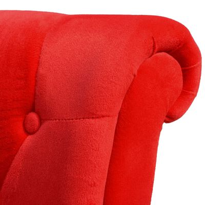 vidaXL Křeslo s vysokým opěradlem červené textil