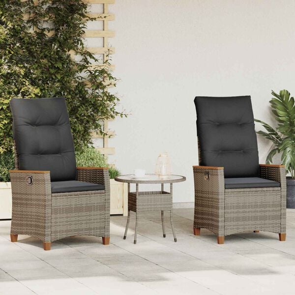 vidaXL Polohovac&iacute; zahradn&iacute; židle &Scaron;ed&aacute; a tmavě &scaron;ed&aacute; 64 x 57,5 x 112 cm