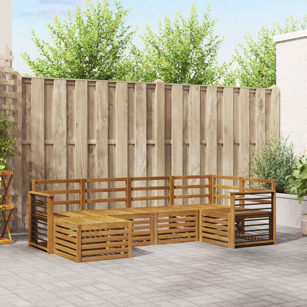 vidaXL Sedac&iacute; soupravy 6 pcs Př&iacute;rodn&iacute; Masivn&iacute; ak&aacute;tov&eacute; dřevo