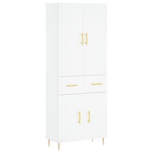 vidaXL Skř&iacute;ň highboard b&iacute;l&aacute; 69,5 x 34 x 180 cm kompozitn&iacute; dřevo