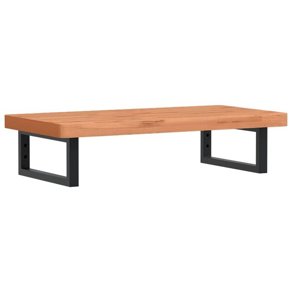 vidaXL Deska pod umyvadlo n&aacute;stěnn&aacute; ocel a masivn&iacute; bukov&eacute; dřevo