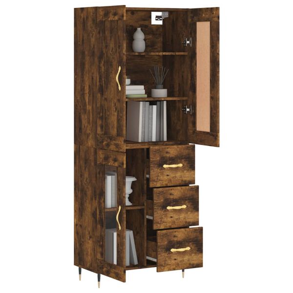 vidaXL Skř&iacute;ň highboard kouřov&yacute; dub 69,5 x 34 x 180 cm kompozitn&iacute; dřevo