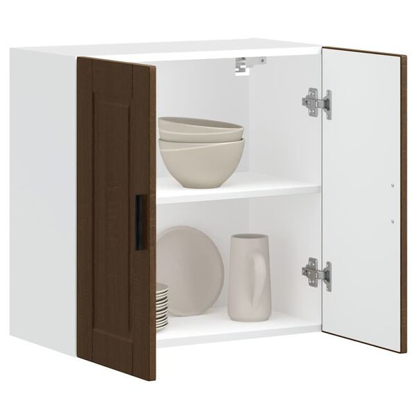 vidaXL Kuchyňsk&aacute; n&aacute;stěnn&aacute; skř&iacute;ňka "Porto" hněd&yacute; dub kompozitn&iacute; dřevo