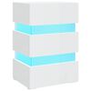 vidaXL Nočn&iacute; stolek s LED leskl&yacute; b&iacute;l&yacute; 45 x 35 x 67 cm kompozitn&iacute; dřevo