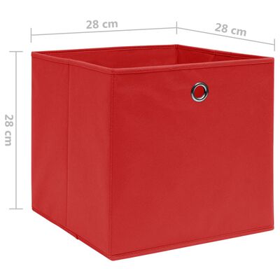 vidaXL Úložné boxy 10 ks netkaná textilie 28 x 28 x 28 cm červené
