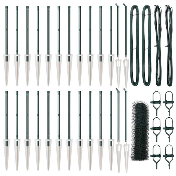 vidaXL Plotov&yacute; sloupek. Zelen&aacute; 50 x 0,5 m (s&iacute;ť 50 mm) Ocel a PVC