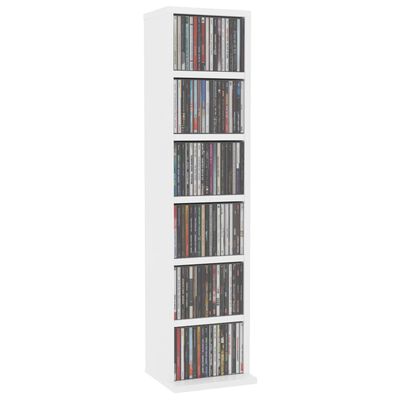 vidaXL Skříňka na CD bílá 21 x 20 x 88 cm kompozitní dřevo