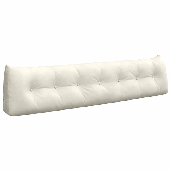 vidaXL Polštář na záda Krémová 200 x 24 x 50 cm samet