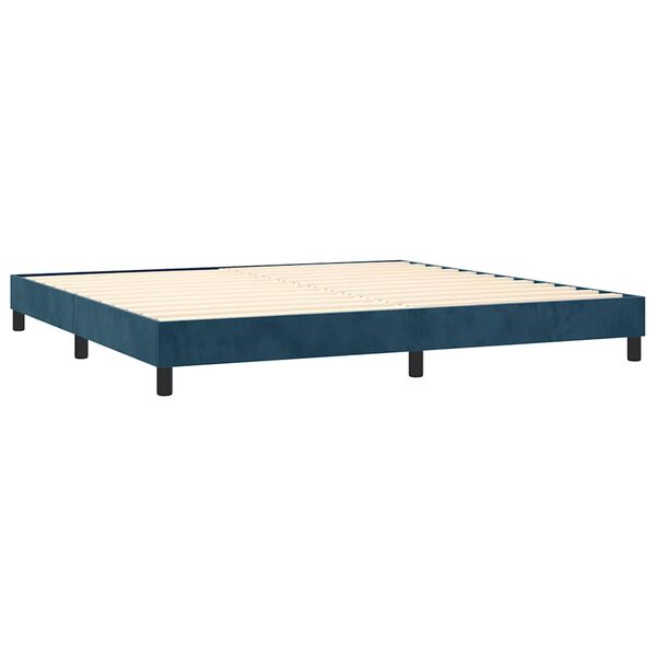 vidaXL Box spring postel s matrac&iacute; tmavě modr&aacute; 200x200 cm samet