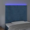 vidaXL Čelo postele s LED tmavě modr&eacute; 90x5x118/128 cm samet