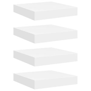 vidaXL Plovouc&iacute; n&aacute;stěnn&eacute; police 4 ks b&iacute;l&eacute; 23 x 23,5 x 3,8 cm MDF