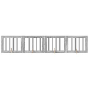 vidaXL Z&aacute;brana pro psy se stojany 4 pcs &Scaron;ed&aacute; sonoma 100 x 80 cm