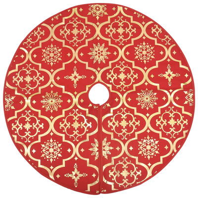 vidaXL Luxusní podložka pod vánoční stromek s punčochou červená 122 cm