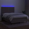 vidaXL Box spring postel s matrac&iacute; a LED taupe 140x200 cm textil