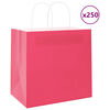 vidaXL Pap&iacute;rov&eacute; s&aacute;čky 250 ks s uchy růžov&eacute; 54x15x49 cm