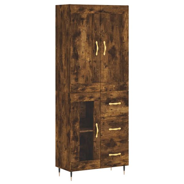 vidaXL Skř&iacute;ň highboard kouřov&yacute; dub 69,5 x 34 x 180 cm kompozitn&iacute; dřevo