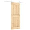 vidaXL Posuvn&eacute; dveře Př&iacute;rodn&iacute; a b&iacute;l&aacute; 80 x 210 cm Masivn&iacute; borov&eacute; dřevo