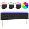 vidaXL Čelo postele s LED čern&eacute; 200x5x78/88 cm uměl&aacute; kůže