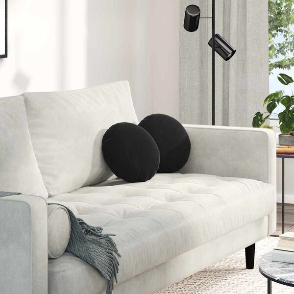 vidaXL Pol&scaron;t&aacute;ře na sedadla 2 pcs Čern&aacute; &Oslash; 40 x 13 cm samet