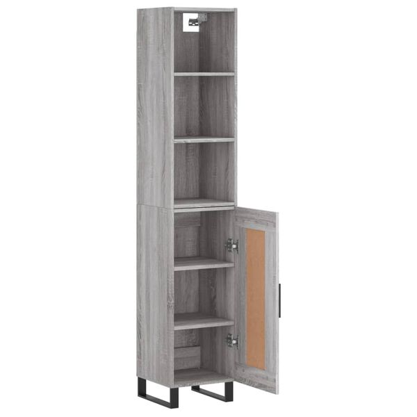 vidaXL Skř&iacute;ň highboard &scaron;ed&aacute; sonoma 34,5 x 34 x 180 cm kompozitn&iacute; dřevo