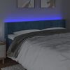 vidaXL Čelo postele s LED tmavě modr&eacute; 203 x 16 x 78/88 cm samet